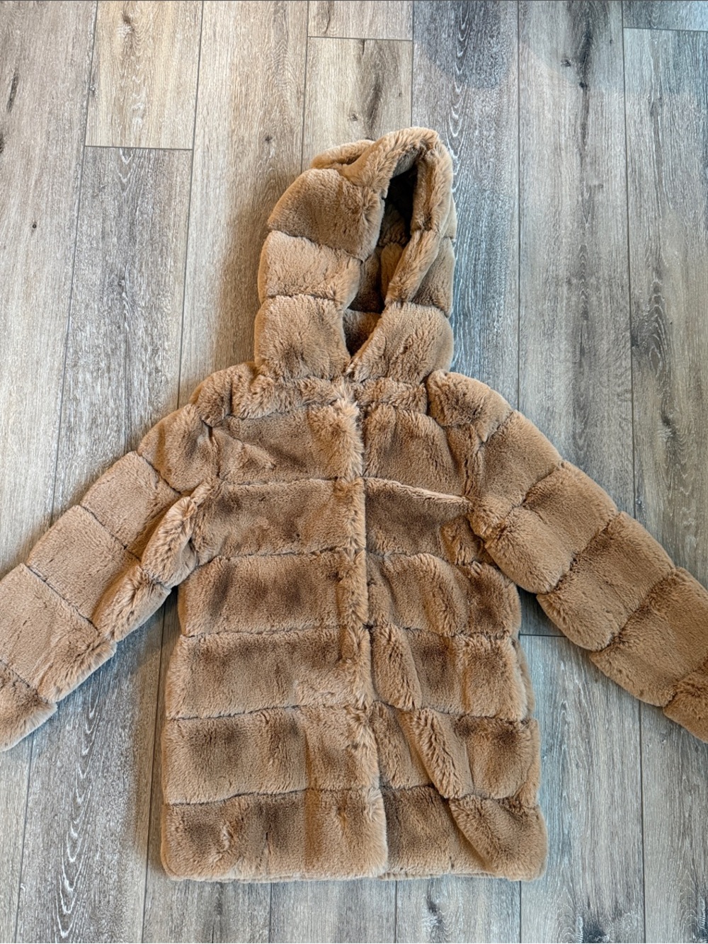 BCBGMaxAzria Faux Fur Hooded Coat - Brown